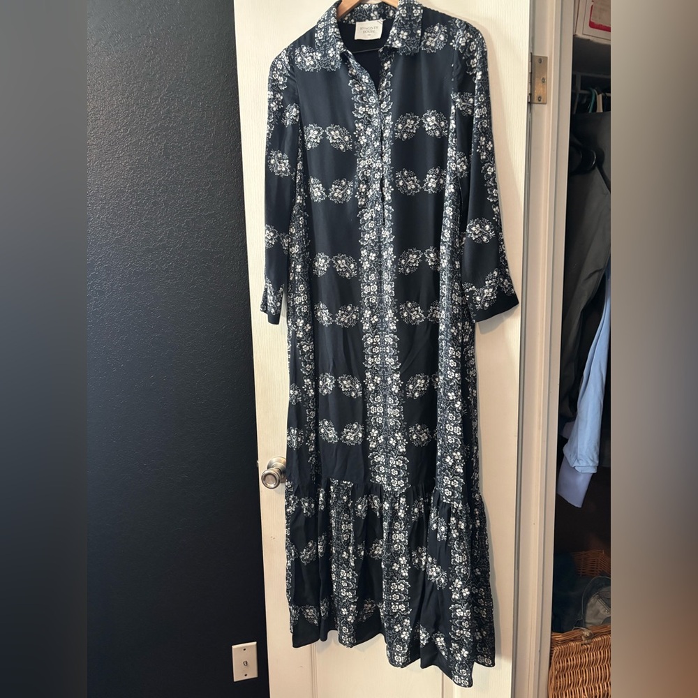 Hyacinth house navy floral miller maxi shirt dress - Picture 5 of 10